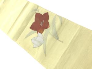 リサイクル　いづくら製　紗　桔梗模様織出し名古屋帯